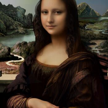 Digitale Kunst mit dem Titel "Mona Lisa" von Gilles Papineau, Original-Kunstwerk, 2D digitale Arbeit