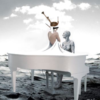 Digitale Kunst mit dem Titel "Piano" von Gilles Papineau, Original-Kunstwerk, 2D digitale Arbeit