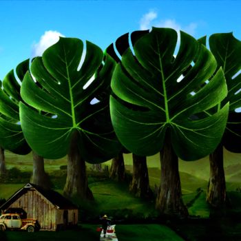 Artes digitais intitulada "L'arbre est dans se…" por Gilles Papineau, Obras de arte originais, Trabalho Digital 2D