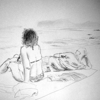 Рисунок под названием "on the seaside #3" - Papkoff, Подлинное произведение искусства, Другой