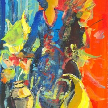 Painting titled "la  femme" by Philippe Papon, Original Artwork