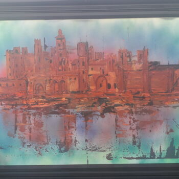 Painting titled "Marakech" by Herve Richard, Original Artwork, Acrylic Mounted on Wood Stretcher frame