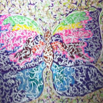 Pintura intitulada "Papillon" por Virginie Bazin, Obras de arte originais, Óleo