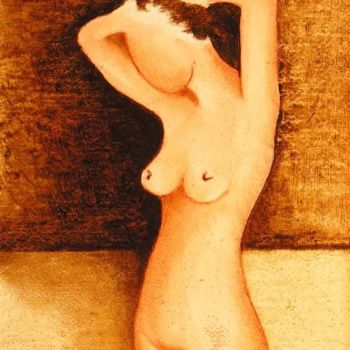 Pittura intitolato "Studio di nudo" da Gino Paradisi, Opera d'arte originale