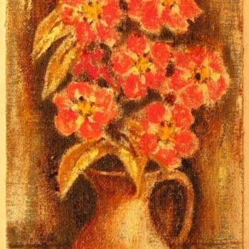 Pittura intitolato "Vaso con fiori" da Gino Paradisi, Opera d'arte originale