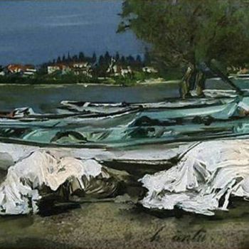 Pittura intitolato "gölyazı- bursa" da Hüseyin Ünlü, Opera d'arte originale