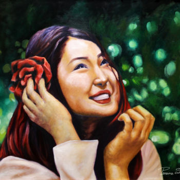 Painting titled "Happiness-1" by Parama Shayantony, Original Artwork, Oil