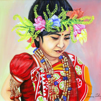 Pittura intitolato "Pohela Boishakh" da Parama Shayantony, Opera d'arte originale, Acrilico