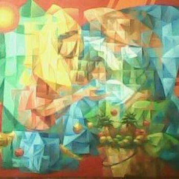 Pintura titulada "First Family Fruit…" por Pempem, Obra de arte original, Oleo