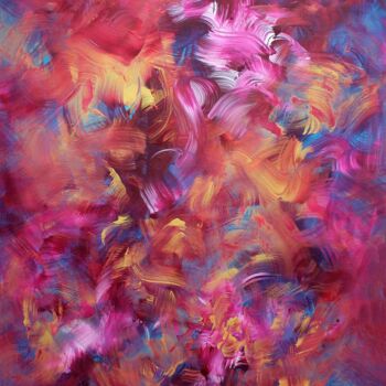 Pittura intitolato "Rainbows and Roses" da Paresh Nrshinga, Opera d'arte originale, Acrilico Montato su Telaio per barella i…