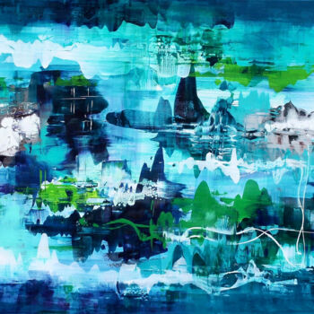 Pittura intitolato "Underwater Kingdom I" da Paresh Nrshinga, Opera d'arte originale, Acrilico Montato su Telaio per barella…
