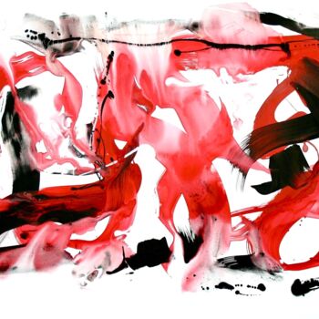 Картина под названием "Crimson Tide" - Paresh Nrshinga, Подлинное произведение искусства, Акрил Установлен на Деревянная рам…