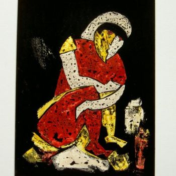 Pintura titulada "Evelyne:  La mendia…" por Daniel Et Evelyne Pâris, Obra de arte original, Oleo