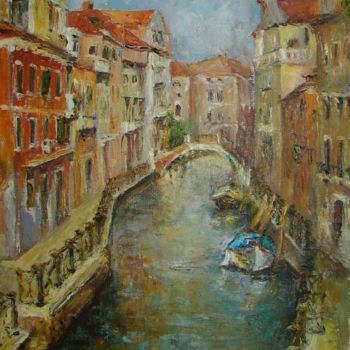Картина под названием "Улочки Венеции." - Irina Radionova, Подлинное произведение искусства, Масло