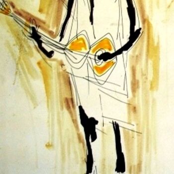 Pintura titulada "Tocador de viola (a…" por Aníbal Ruivo, Obra de arte original
