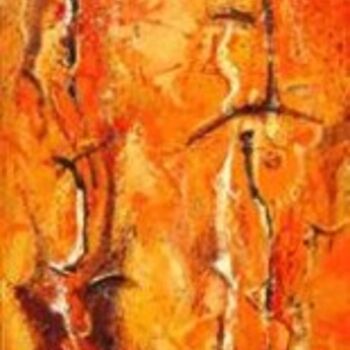 Painting titled ""Voyage en orange"" by Elena Paroucheva, Original Artwork, Oil