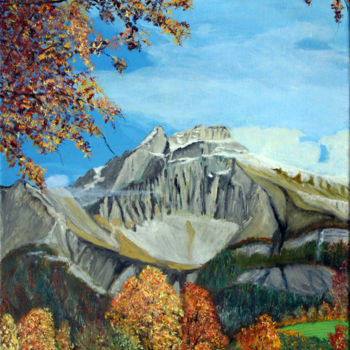 Pintura intitulada "Alpes - Le Grand Fe…" por Jean Parraud, Obras de arte originais, Óleo