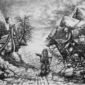 Drawing titled "Гном всегда подскаж…" by Parsadanov, Original Artwork