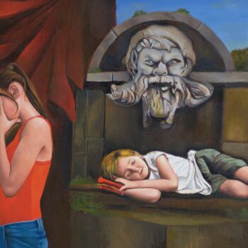Pintura intitulada "Il bambino malato" por Claudio Apparuti, Obras de arte originais, Óleo