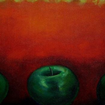 Painting titled "Green Apples" by Parul Arya, Original Artwork