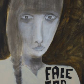 「Face Too Face」というタイトルの絵画 Pasaによって, オリジナルのアートワーク, オイル