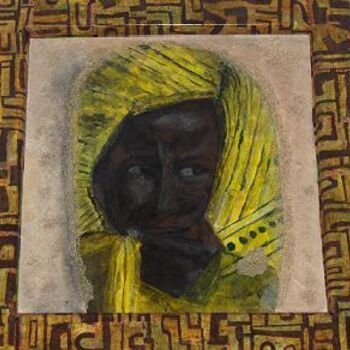 Painting titled "touareg jaune" by Pascaline Lambrecht, Original Artwork