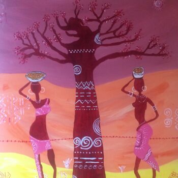 Painting titled "Douceurs d'Afrique" by Pascal 5, Original Artwork, Acrylic