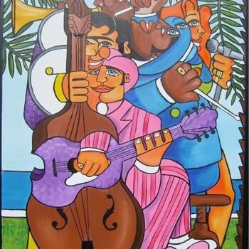 Painting titled "jazz à......" by Pascal Astier, Original Artwork