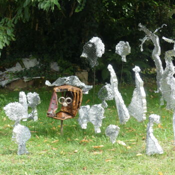 Sculpture intitulée "" N'ayez pas peur "" par Pascal Borgo, Œuvre d'art originale, Métaux