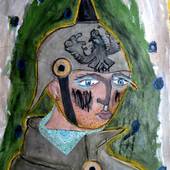 Schilderij getiteld "SOLDAT" door Pascal Briba, Origineel Kunstwerk, Acryl