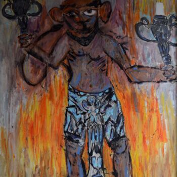 Pintura titulada "HANUMAN" por Pascal Briba, Obra de arte original, Acrílico