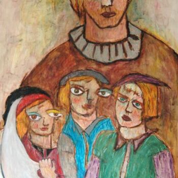 Painting titled "les mages" by Pascal Briba, Original Artwork, Acrylic