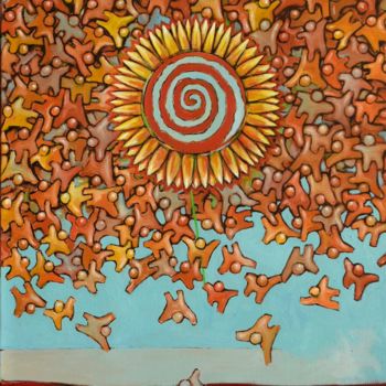 Peinture intitulée "Fleur de ciel" par Pascal Buffard, Œuvre d'art originale