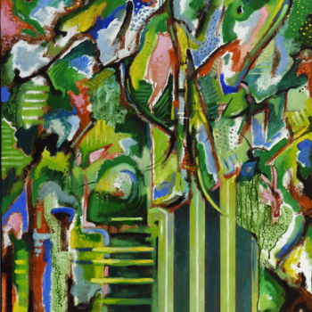 「Jardin Tropical」というタイトルの絵画 Pascal Buffardによって, オリジナルのアートワーク, オイル