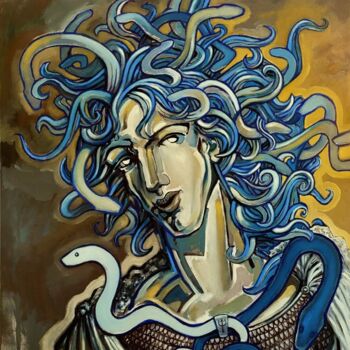Peinture intitulée "Medusa II" par Pascal Buffard, Œuvre d'art originale, Huile Monté sur Châssis en bois