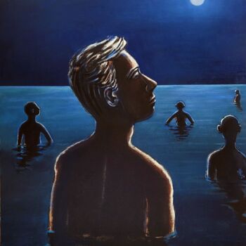 Peinture intitulée "Bain de minuit" par Pascal Buffard, Œuvre d'art originale, Acrylique