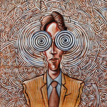 Schilderij getiteld "Hypnotic Man" door Pascal Buffard, Origineel Kunstwerk