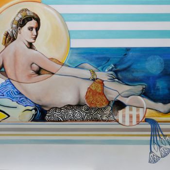 Schilderij getiteld "Odalisque" door Pascal Buffard, Origineel Kunstwerk