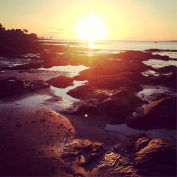 Photography titled "Beach with setting…" by Pascal Carro (PKRO), Original Artwork, Non Manipulated Photography