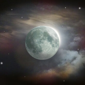Photography titled "Full Moon Paris" by Pascal Carro (PKRO), Original Artwork, Digital Photography