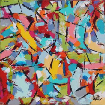 Painting titled "23 043 Colored 043" by Pascal Cavalli, Original Artwork, Acrylic