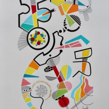 Malerei mit dem Titel "23 053 Movimento" von Pascal Cavalli, Original-Kunstwerk, Acryl