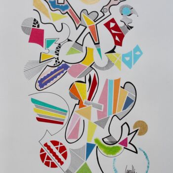 Peinture intitulée "23 052 Imbrications" par Pascal Cavalli, Œuvre d'art originale, Acrylique