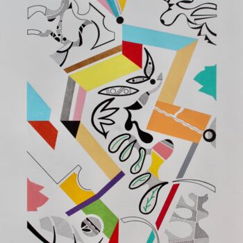 Pintura intitulada "23 093 Motifs clois…" por Pascal Cavalli, Obras de arte originais, Acrílico