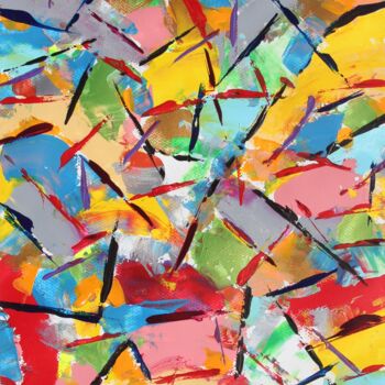 Painting titled "23 099 Colored 99" by Pascal Cavalli, Original Artwork, Acrylic