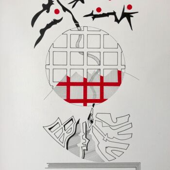 "24 009 Envol" başlıklı Tablo Pascal Cavalli tarafından, Orijinal sanat, Mürekkep