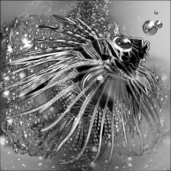 Printmaking titled "Lionfish" by Pascal Chanier, Original Artwork