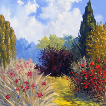 Pintura intitulada "Le jardin enchanteur" por Pascal Clus, Obras de arte originais, Óleo