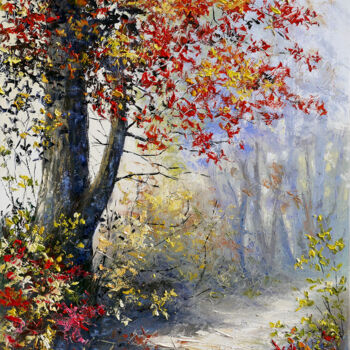 Pittura intitolato "matin d automne.jpg" da Pascal Clus, Opera d'arte originale, Olio