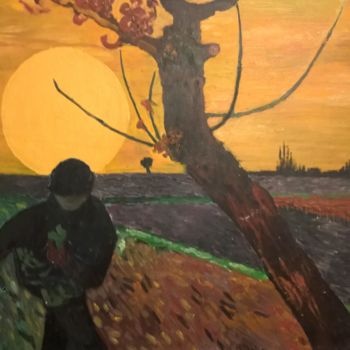Pintura intitulada "Le semeur au soleil…" por Pascal Collin, Obras de arte originais